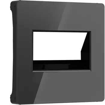 Накладка для двойной розетки Еthernet RJ-45 (черный акрил) Werkel W1191148 (a064021)