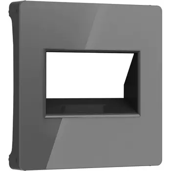 Накладка для двойной розетки Еthernet RJ-45 (графит акрил) Werkel W1191144 (a064099)