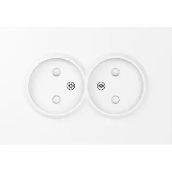 Накладка для розетки 2-й без заземления, со шторками 16A 250 В~, глянцевый белый Donel A07 DE22603