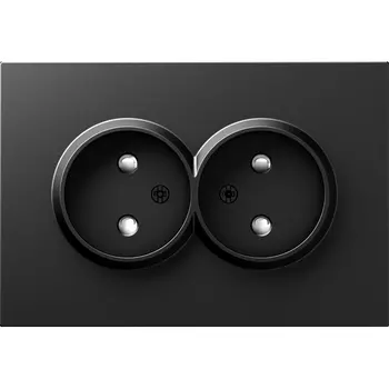 Накладка для розетки 2-й без заземления, со шторками 16A 250 В~, матовый карбон Donel A07 DE22630