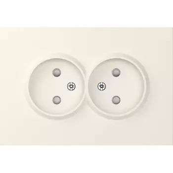 Накладка для розетки 2-й без заземления, со шторками 16A 250 В~, матовый кремовый Donel A07 DE22631
