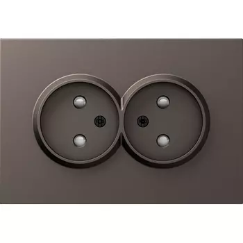 Накладка для розетки 2-й без заземления, со шторками 16A 250 В~, мокко Donel A07 DE22653