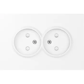 Накладка для розетки 2-й без заземления, со шторками 16A 250 В~, глянцевый белый Donel S08 DS22603