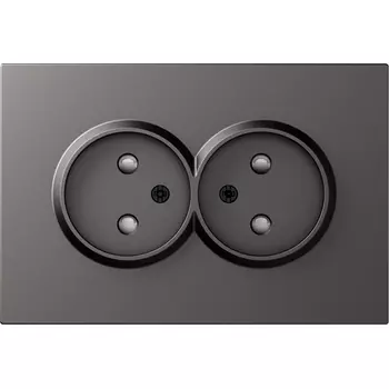 Накладка для розетки 2-й без заземления, со шторками 16A 250 В~, матовый титан Donel S08 DS22645