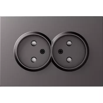 Накладка для розетки 2-й без заземления, со шторками 16A 250 В~, матовый титан Donel A07 DE22645