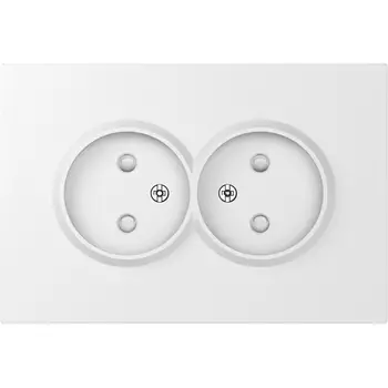 Накладка для розетки 2-й без заземления, со шторками 16A 250 В~, матовый белый Donel S08 DS22633
