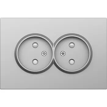 Накладка для розетки 2-й без заземления, со шторками 16A 250 В~, сталь Donel S08 DS22637