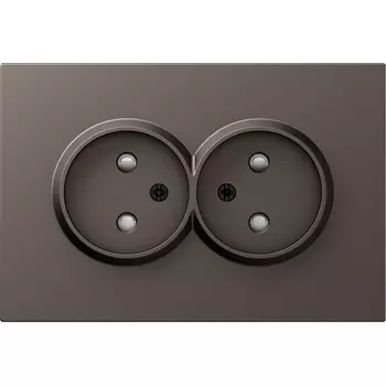 Накладка для розетки 2-й без заземления, со шторками 16A 250 В~, мокко Donel S08 DS22653