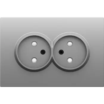 Накладка для розетки 2-й без заземления, со шторками 16A 250 В~, серый графит Donel S08 DS22659