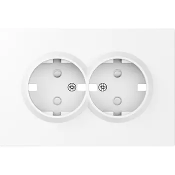 Накладка для розетки 2-й с заземлением, со шторками 16A 250 В~, глянцевый белый Donel S08 DS22203