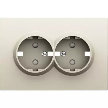 Накладка для розетки 2-й с заземлением, со шторками 16A 250 В~, слоновая кость Donel S08 DS22255