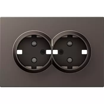 Накладка для розетки 2-й с заземлением, со шторками 16A 250 В~, мокко Donel S08 DS22253