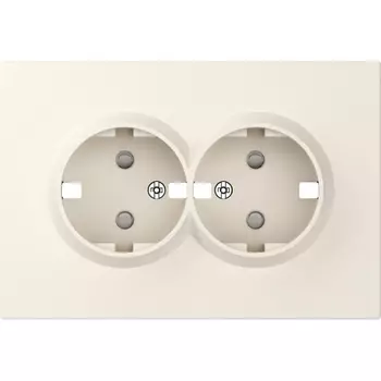 Накладка для розетки 2-й с заземлением, со шторками 16A 250 В~, матовый кремовый Donel A07 DE22231