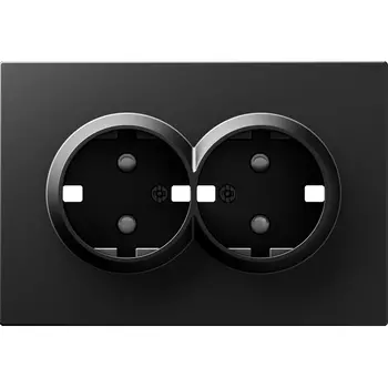 Накладка для розетки 2-й с заземлением, со шторками 16A 250 В~, матовый карбон Donel A07 DE22230