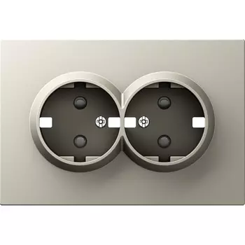 Накладка для розетки 2-й с заземлением, со шторками 16A 250 В~, матовый кашемир Donel A07 DE22235