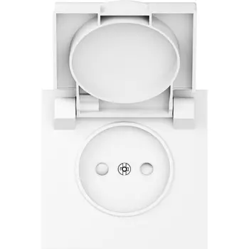 Накладка для розетки без заземления, с крышкой, 16A 250 В~, глянцевый белый Donel S08 DS43403