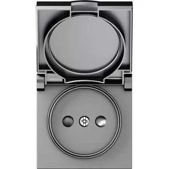 Накладка для розетки без заземления, с крышкой, 16A 250 В~, матовый серый Donel A07 DE43440