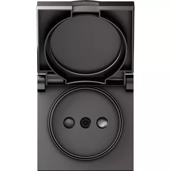 Накладка для розетки без заземления, с крышкой, 16A 250 В~, матовый титан Donel A07 DE43445