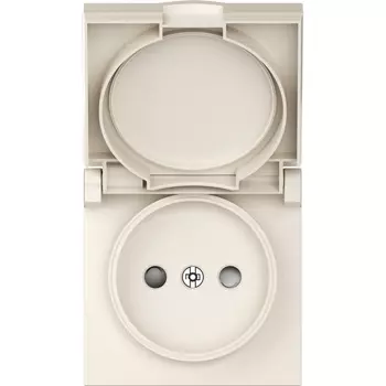 Накладка для розетки без заземления, с крышкой, 16A 250 В~, матовый кремовый Donel A07 DE43431