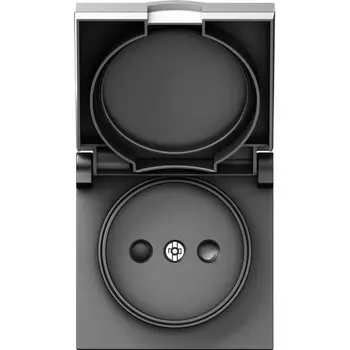 Накладка для розетки без заземления, с крышкой, 16A 250 В~, сталь Donel A07 DE43437