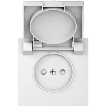 Накладка для розетки без заземления, с крышкой, 16A 250 В~, матовый белый Donel S08 DS43433