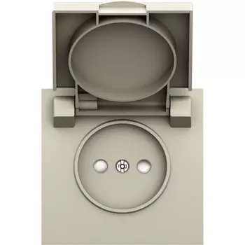 Накладка для розетки без заземления, с крышкой, 16A 250 В~, слоновая кость Donel S08 DS43455