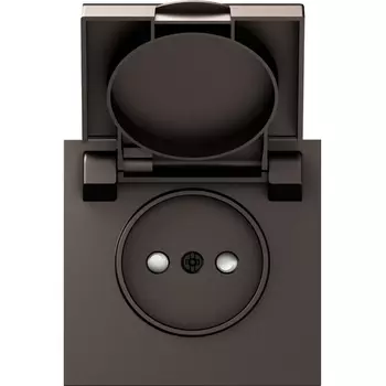 Накладка для розетки без заземления, с крышкой, 16A 250 В~, мокко Donel S08 DS43453