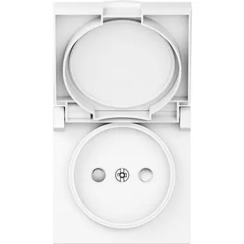 Накладка для розетки без заземления, с крышкой, 16A 250 В~, глянцевый белый Donel A07 DE43403