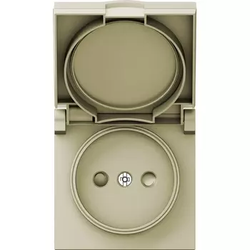 Накладка для розетки без заземления, с крышкой, 16A 250 В~, шампань Donel A07 DE43451