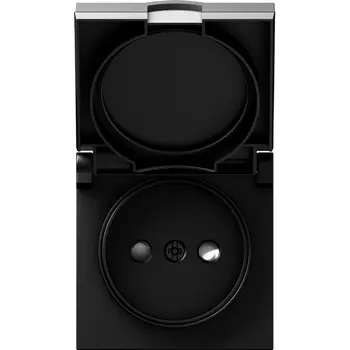 Накладка для розетки без заземления, с крышкой, 16A 250 В~, матовый карбон Donel A07 DE43430