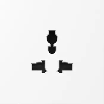 Накладка для розетки мультистандарт, со шторками 16A 250 В~, глянцевый белый Donel S08 DS11603