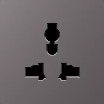 Накладка для розетки мультистандарт, со шторками 16A 250 В~, матовый титан Donel A07 DE11645