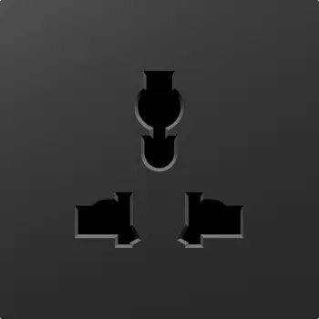 Накладка для розетки мультистандарт, со шторками 16A 250 В~, матовый карбон Donel A07 DE11630