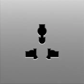 Накладка для розетки мультистандарт, со шторками 16A 250 В~, серый графит Donel S08 DS11659