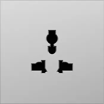 Накладка для розетки мультистандарт, со шторками 16A 250 В~, сталь Donel S08 DS11637