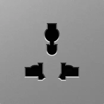 Накладка для розетки мультистандарт, со шторками 16A 250 В~, сталь Donel A07 DE11637