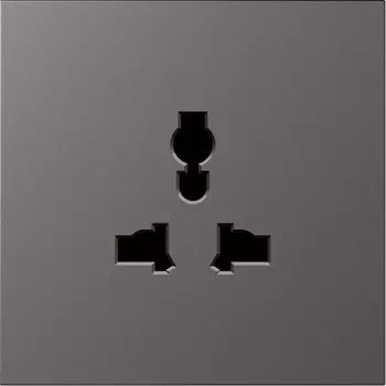 Накладка для розетки мультистандарт, со шторками 16A 250 В~, матовый титан Donel S08 DS11645