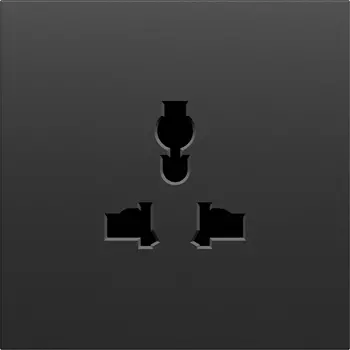 Накладка для розетки мультистандарт, со шторками 16A 250 В~, черный графит Donel S08 DS11657