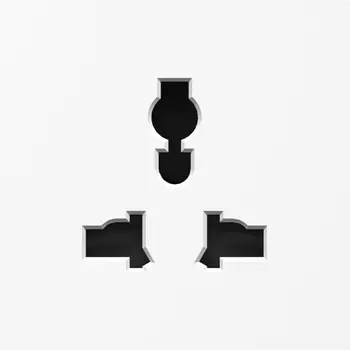 Накладка для розетки мультистандарт, со шторками 16A 250 В~, глянцевый белый Donel A07 DE11603