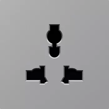 Накладка для розетки мультистандарт, со шторками 16A 250 В~, матовый серый Donel A07 DE11640