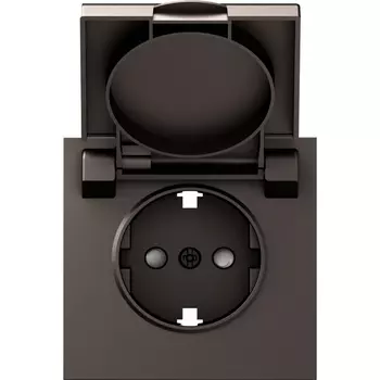 Накладка для розетки Schuko с заземлением, с крышкой, 16A 250 В~, мокко Donel S08 DS45453
