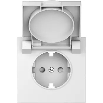 Накладка для розетки Schuko с заземлением, с крышкой, 16A 250 В~, матовый белый Donel S08 DS45433