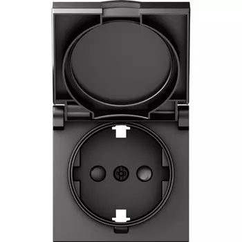 Накладка для розетки Schuko с заземлением, с крышкой, 16A 250 В~, матовый титан Donel A07 DE45445