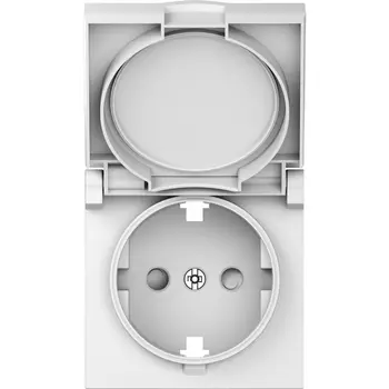 Накладка для розетки Schuko с заземлением, с крышкой, 16A 250 В~, матовый белый Donel A07 DE45433