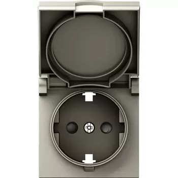 Накладка для розетки Schuko с заземлением, с крышкой, 16A 250 В~, матовый кашемир Donel A07 DE45435