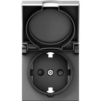 Накладка для розетки Schuko с заземлением, с крышкой, 16A 250 В~, сталь Donel A07 DE45437