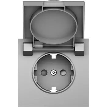 Накладка для розетки Schuko с заземлением, с крышкой, 16A 250 В~, сталь Donel S08 DS45437