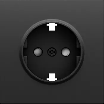 Накладка для розетки Schuko с заземлением, со шторками 16A 250 В~, черный графит Donel S08 DS22057