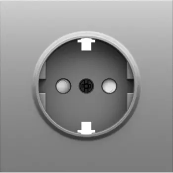 Накладка для розетки Schuko с заземлением, со шторками 16A 250 В~, серый графит Donel S08 DS22059