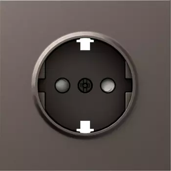 Накладка для розетки Schuko с заземлением, со шторками 16A 250 В~, мокко Donel S08 DS22053